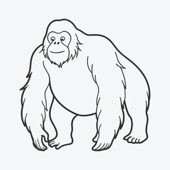 Stunning Orangutan Line Art Vector, High-Quality Illustration for Creative Projects