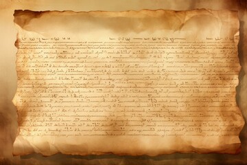 Weathered Torah papyrus background. Scroll jewish. Generate Ai