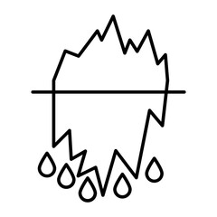Iceberg Vector Line Icon