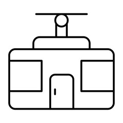 Cable Car Cabin Vector Line Icon