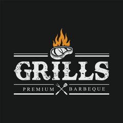 Barbeque smokehouse bbq barbecue bar and grill logo design