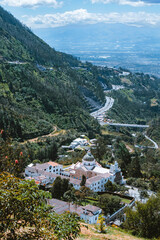 The Guapulo church, between the two valleys, close to Quito, on a sunny morning, Ecuador