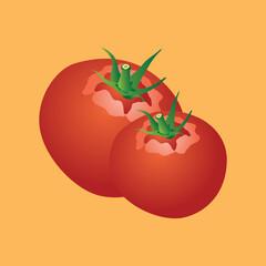 Fresh tomato vector isolated illustration