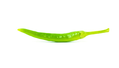 Green chili pepper isolated on white background