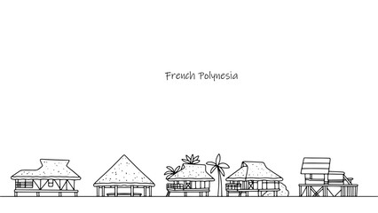 Naklejka premium Sights of French Polynesia