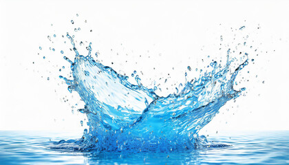 sparks of blue water on a white background