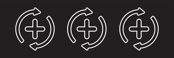 Health recovery flat vector icons