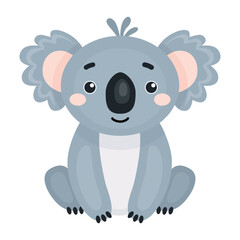 Koala vector illustration, cute Australian animal, baby picture