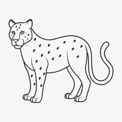 Exquisite Jaguar Line Art Vector, A Stunning Illustration of Power and Grace