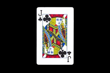 Playing Card Jack of Cross Isolated on Black Background. Poker. NATIONAL CARD PLAYING DAY December 28