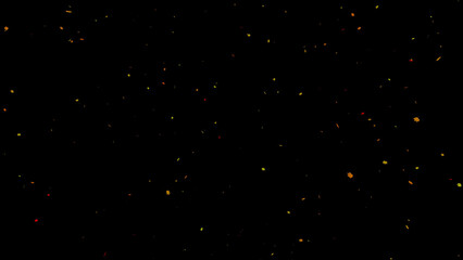 Autumn colorful leaves falling down on black illustration background.	
