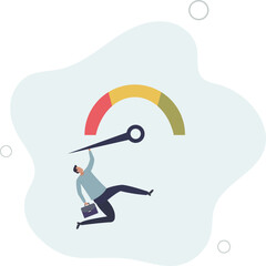 Poor performance employee, bad rating evaluation, credit score, assessment,flat design.illustration with people.