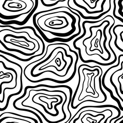 Minimalist trendy abstract seamless pattern. Сlosed waves lines, wooden texture. Great for textile, fabric, wallpaper, wrapping, scrapbook and packaging