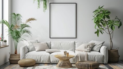 Scandinavian Home Interior with Cabinet Picture Frame