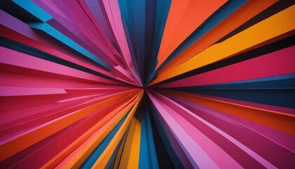 A symphony of colors: abstract geometric shapes intertwined in a bold, vivid display