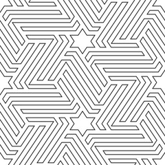 Stars, figures ornament. Ethnic backdrop. Star, polygonal shapes wallpaper. Embroidery background. Mosaics motif. Digital paper, abstract. Seamless pattern. Geometrical vector.