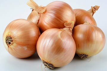 Fototapeta premium Fresh Golden Onions Piled Together