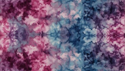 Colorful and vibrant tie-dye pattern in shades of pink and blue, creating an intricate and mesmerizing design.