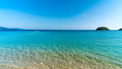Fototapeta premium Blue sea and blue sky
