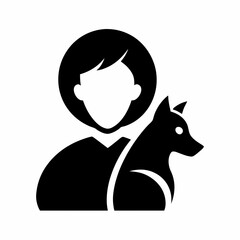 silhouette of a person with a cat