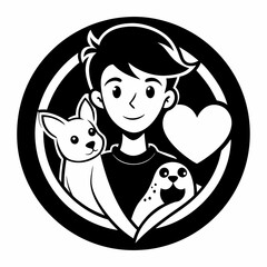 silhouette of a person with a cat