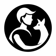 silhouette of a person with a cat