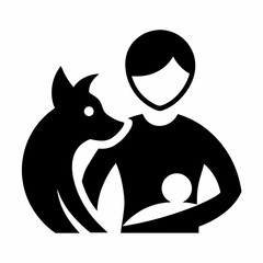 silhouette of a person with a cat