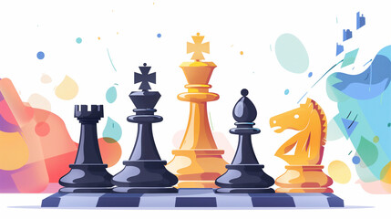 International chess day 16:9 banner background design