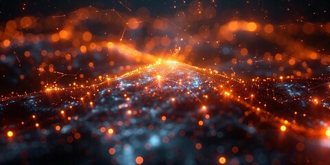 Fototapeta premium Intricate Glowing Finance Grid, generative ai