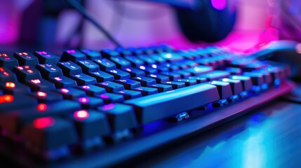 Fototapeta premium A close-up of a gaming keyboard and mouse
