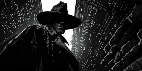 Vintage Sleuth in Trench Coat, generative ai