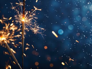 Obraz premium Sparkling celebration - festive sparkler lights