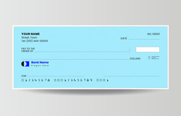 Bank check, bank check vector, blank money cheque, chequebook template