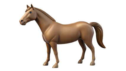 Fototapeta premium 3D render of a light brown horse standing on a transparent background