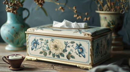 Vintage style tissue box with great beauty