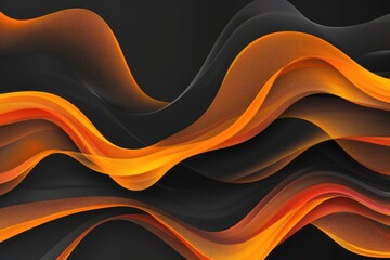 Obraz premium Dynamic black and orange abstract waves with a gradient effect