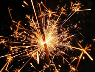 Obraz premium Sparkling celebration close-up of burning sparklers