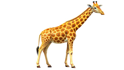 Naklejka premium A realistic 3D rendering of a giraffe on a transparent background