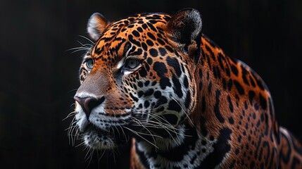 Obraz premium Jaguar depicted on a black background.