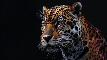 Obraz premium Jaguar on a black background
