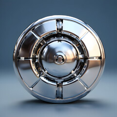 bank vault door on clear background