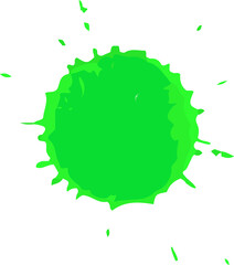 Green ink paint spot. Green holiday watercolor stain. Holiday texture for grunge paint splash