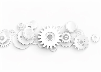 A collection of gears are shown in various sizes and shapes