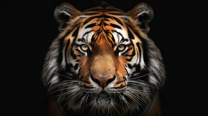 Fototapeta premium Tiger on a black background