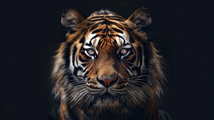 Fototapeta premium Beautiful tiger on a black background