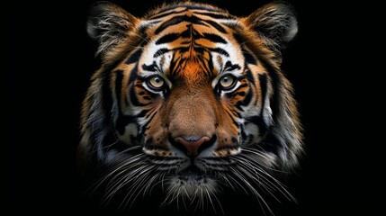 Obraz premium Tiger on a black background