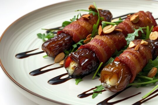 Plump Bacon-Wrapped Dates with Valdeon Cheese