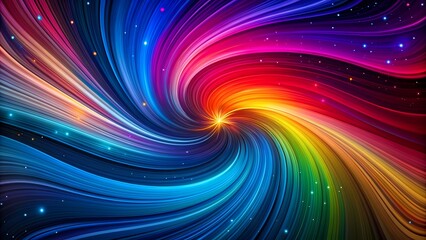 Dynamic Spiral of Vibrant Colors in Cosmic Abstract Background