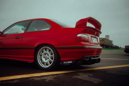 Street car, BMW M3 E36 COUP&Eacute; Red. Montevideo, Uruguay