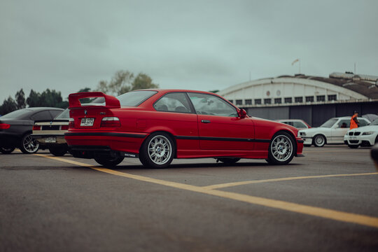 Street car, BMW M3 E36 COUP&Eacute; Red. Montevideo, Uruguay